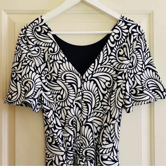 Boden Jumpsuit Wide Leg Heavy Ponte Tie Waist 10 Tall - Picture 5 of 12